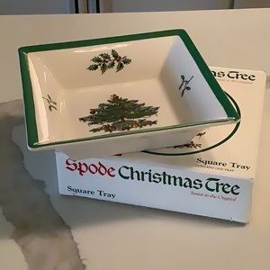 Spode Christmas Tree tray made in England with original box.